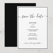 Modern Elegant Calligraphy Wedding Save The Date (Voorkant / Achterkant)