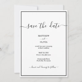 Modern Elegant Calligraphy Wedding Save The Date