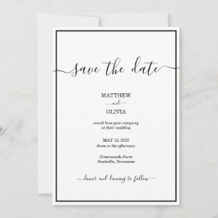 Modern Elegant Calligraphy Wedding Save The Date