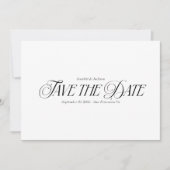 Modern Elegant Calligraphy Wedding Save The Date (Voorkant)