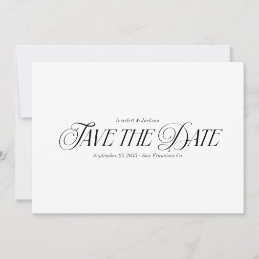 Modern Elegant Calligraphy Wedding Save The Date (Voorkant)