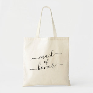 Modern Elegant Calligraphy Wedding Tote Bag