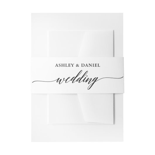 Modern Elegant Calligraphy Wedding Uitnodigingen Wikkel (Voorkant Voorbeeld)
