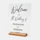 Modern Elegant Calligraphy Wedding Welcome Acryl Bord (Hoek)