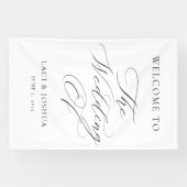 Modern Elegant Calligraphy Wedding Welcome Sign Spandoek (Horizontaal)
