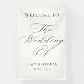 Modern Elegant Calligraphy Wedding Welcome Sign Spandoek (Verticaal)