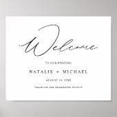 Modern Elegant Calligraphy Welcome Wedding Sign Poster (Voorkant)