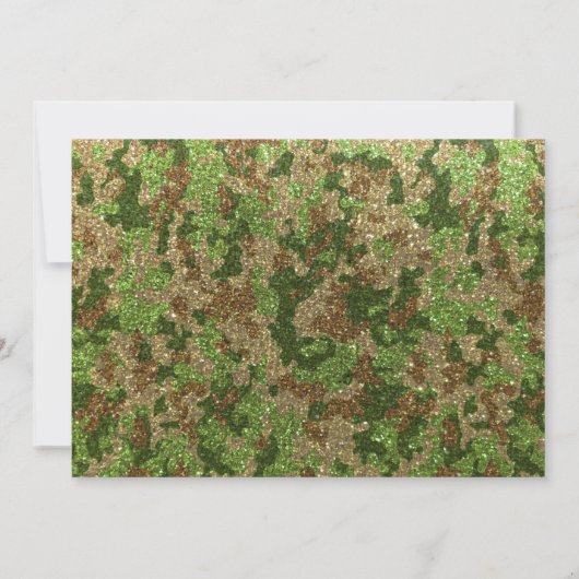 Modern Elegant Camouflage Glitter Army Verloving Save The Date (Achterkant)