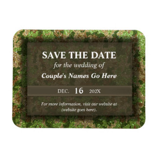 Modern Elegant Camouflage Glitter Save the Date Magneet