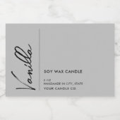 Modern Elegant Candle Label Voedselcontainer Etiket (Enkel label)