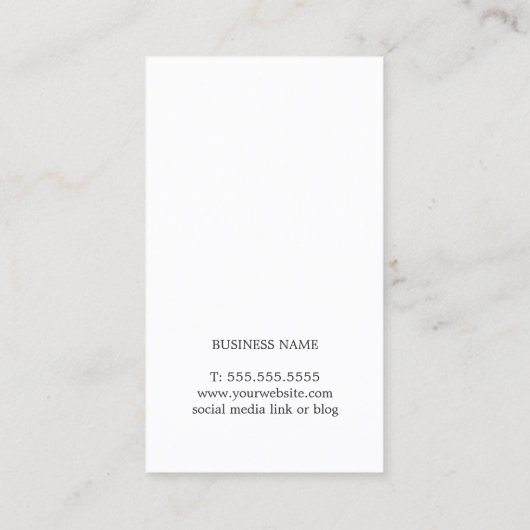 Modern Elegant Carrots Foto Nutritionist Visitekaartje (Achterkant)