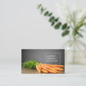 Modern Elegant Carrots Foto Personal Chef Visitekaartje (Staand voorkant)