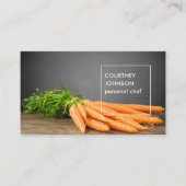 Modern Elegant Carrots Foto Personal Chef Visitekaartje (Voorkant)