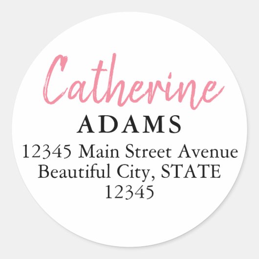 Modern Elegant Casual Girly Chic Dusty Pink Script Ronde Sticker (Voorkant)