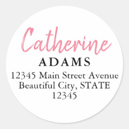 Modern Elegant Casual Girly Chic Dusty Pink Script Ronde Sticker
