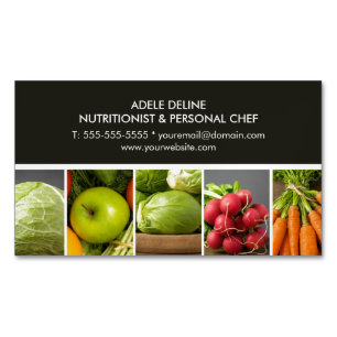 Modern Elegant Catering Chef Nutritionist Visitekaartje Magneet