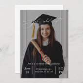 Modern Elegant Celebration Afstuderen Invitation Kaart (Voorkant / Achterkant)