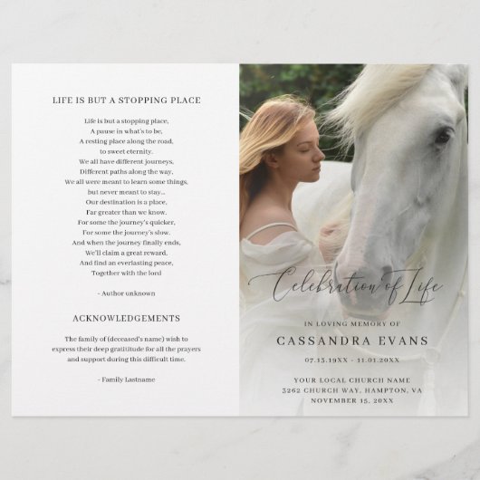 Modern Elegant Celebration of Life-programma (Voorkant)