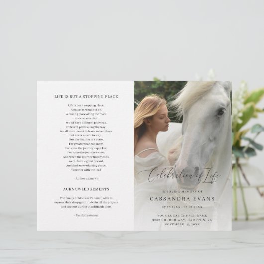 Modern Elegant Celebration of Life-programma (Staand voorkant)