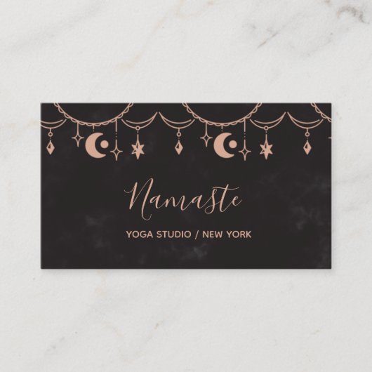 Modern Elegant Celestial Elements Yoga Visitekaartje (Voorkant)