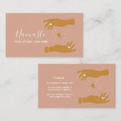 Modern Elegant Celestial Hands Yoga Visitekaartje (Voorkant / Achterkant)