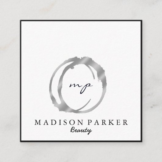 Modern Elegant Champagne Abstracte Beauty Stylist Vierkante Visitekaartje (Voorkant)