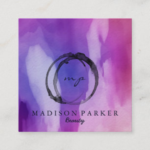 Modern Elegant Champagne Abstracte Beauty Stylist Vierkante Visitekaartje