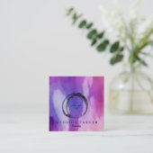 Modern Elegant Champagne Abstracte Beauty Stylist Vierkante Visitekaartje (Staand voorkant)