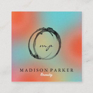 Modern Elegant Champagne Abstracte Beauty Stylist  Vierkante Visitekaartje