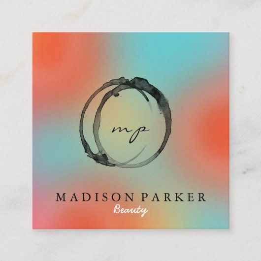 Modern Elegant Champagne Abstracte Beauty Stylist  Vierkante Visitekaartje (Voorkant)