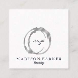 Modern Elegant Champagne Abstracte Beauty Stylist Vierkante Visitekaartje