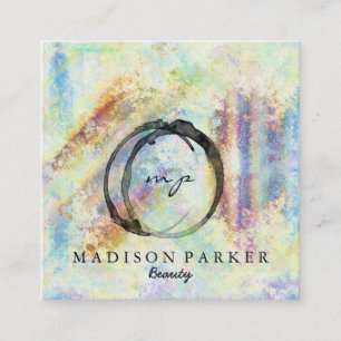 Modern Elegant Champagne Abstracte Beauty Stylist  Vierkante Visitekaartje