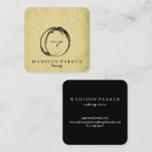 Modern Elegant Champagne Abstracte Beauty Stylist  Vierkante Visitekaartje (Voorkant / Achterkant)