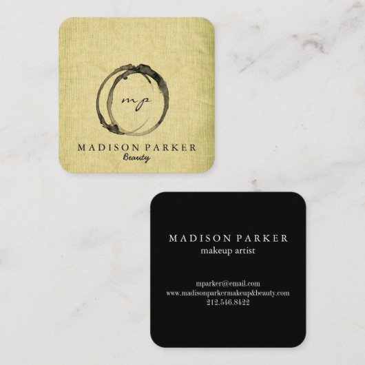 Modern Elegant Champagne Abstracte Beauty Stylist Vierkante Visitekaartje (Voorkant / Achterkant)