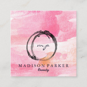 Modern Elegant Champagne Abstracte Beauty Stylist Vierkante Visitekaartje