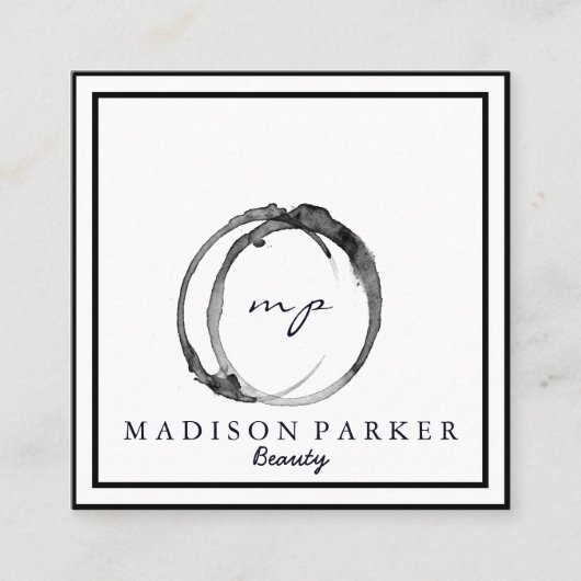 Modern Elegant Champagne Abstracte Beauty Stylist Vierkante Visitekaartje (Voorkant)