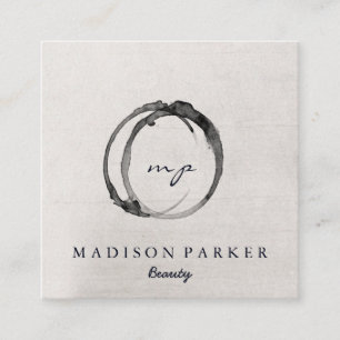 Modern Elegant Champagne Abstracte Beauty Stylist Vierkante Visitekaartje