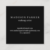 Modern Elegant Champagne Abstracte Beauty Stylist Vierkante Visitekaartje (Achterkant)