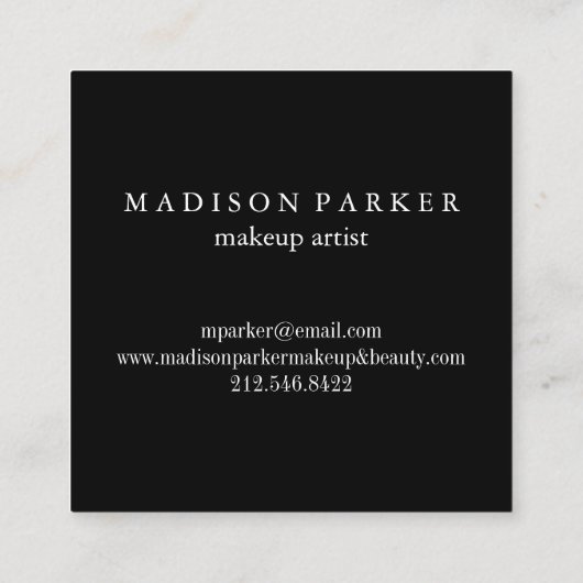 Modern Elegant Champagne Abstracte Beauty Stylist Vierkante Visitekaartje (Achterkant)