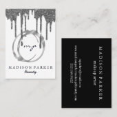 Modern Elegant Champagne Abstracte Beauty Stylist Visitekaartje (Voorkant / Achterkant)