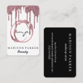 Modern Elegant Champagne Abstracte Beauty Stylist Visitekaartje (Voorkant / Achterkant)