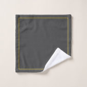 Modern Elegant Charcoal Gold Chic Monogramed Bad Handdoek (Wasdoekje)