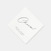 Modern Elegant Cheers Personalized Custom Wedding Servet (Hoek)