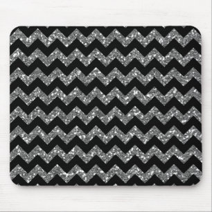 Modern Elegant Chevrons op Black Muismat