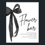Modern Elegant Chic Black Bow Bloem Bar Teken Poster<br><div class="desc">Voeg een stijlvol tintje toe aan uw evenement met dit moderne elegante chique Black Bow Flower Bar-bord. Met een klassieke zwarte strik en een minimalistisch ontwerp is dit bord perfect om gasten naar uw bloemenbarstation te leiden. Ideaal voor vrijgezellenfeesten, baby showers of bruiloften, het is zowel elegant als functioneel. Volledig...</div>
