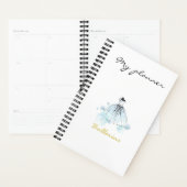 Modern Elegant Chic Blue Waterverf Mode Dress Planner (Display)