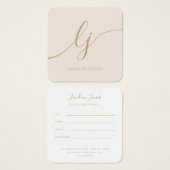 Modern Elegant Chic Blush Goud Cadeaubon Vierkante Visitekaartjes (Voorkant /achterkant)