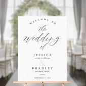 Modern Elegant Chic Calligraphy Weduwen Welkom Acryl Bord