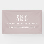 Modern Elegant Chic Cosmetics Business Monogram Spandoek (Horizontaal)
