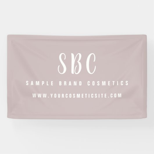 Modern Elegant Chic Cosmetics Business Monogram Spandoek (Horizontaal)